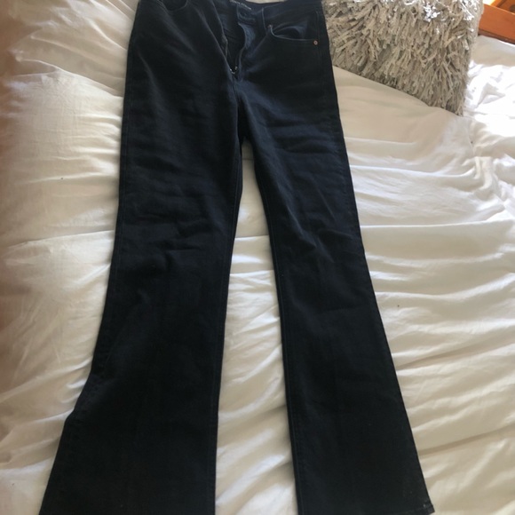 Cute black denim Aritzia denim factory flare cut jeans high waisted - Picture 3 of 5